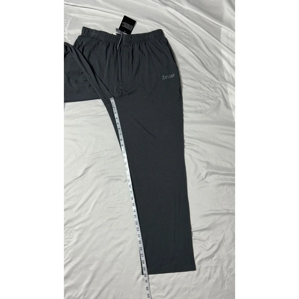 NWT Zoulee Mens Lounge Pants Charcoal Gray Cotton Blend Sweatpants Size L